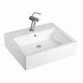 Kd Gabinetes White Artistic Porcelain Vessel Bathroom Sink, 22.5 x 17.875 x 6 .125 in. KD1890487